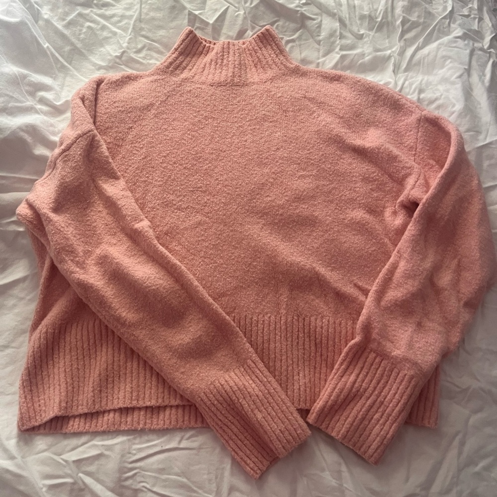 & Other Stories Pink Mock Neck Sweater